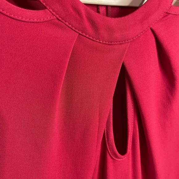 NWT London Times Women's Size 4 Pink Cut Out Neckline A-line Jersey Dress- flaw - Picture 4 of 13